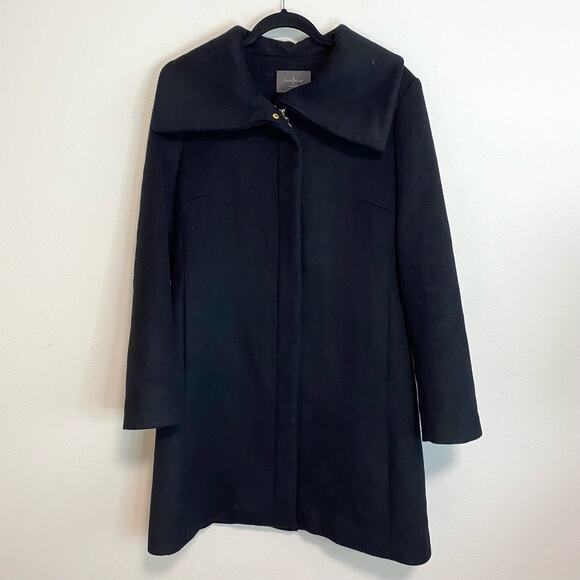 Cole Haan Women's Wool Blend Pea Coat Zip Black Size 12 - Picture 1 of 9